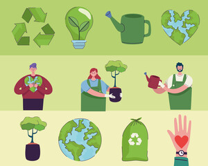 Sticker - twelve ecology icons