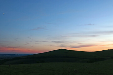 Poster - Sunset over Milk Hill, Wiltshire