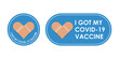 Vaccinated bandages icon with quote - I got covid 19 vaccine isolated on white background, vector illustration