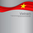 Abstract waving vietnam flag. Creative metal background for design of patriotic vietnamese holiday cards. National poster. Cover, banner in national colors of vietnam. Paper cut. Vector illustration