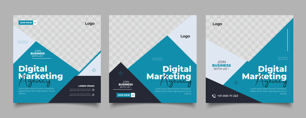 Digital business marketing banner for social media post template	