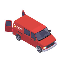 Sticker - Delivery Car Illustration