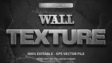 Wall Mural - Editable text effect Wall Texture style with cracked wall background