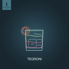 Wall Mural - Vector illustration. Mixed alcohol drink. Cocktail