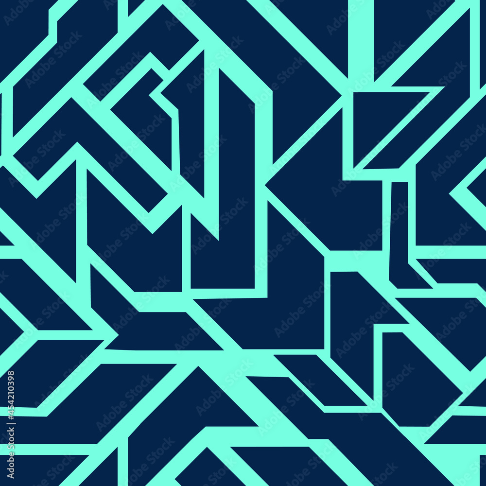 seamless abstract pattern of irregular shapes in blue shades for prints ...