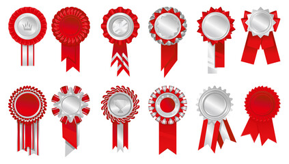 Wall Mural - rosettes rewards ribbons icon set