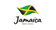 Made in Jamaica handwritten flag ribbon typography lettering logo label banner