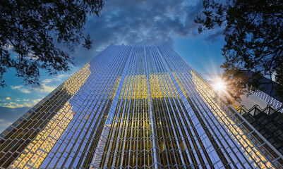 Wall Mural - Scenic Toronto financial district skyline and modern architecture at sunset near Yonge and King.