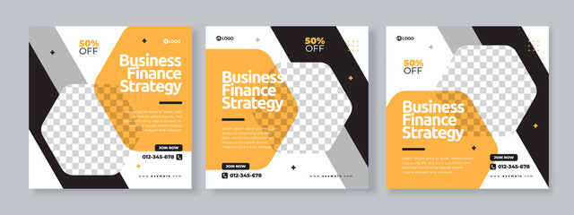 business finance social media pack template premium vector