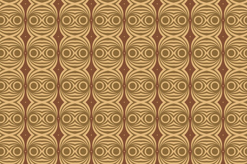 Poster - Seamless multicolored brown circle abstract pattern. simple texture in horizontal layout.