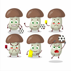 Sticker - Cep mushroom cartoon character working as a Football referee