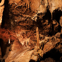Wall Mural - Detail of the stalagmite in the cave. 
