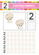 © PlatypusMi86 - Trace and write numbers. Handwriting practice. Learning numbers for kids. Education developing worksheet. Activity page. Isolated vector illustration in cute coon style.