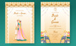 © Abdul Qaiyoom - Elegant Wedding Invitation Card With Indian Bridegroom In Front And Back Side.