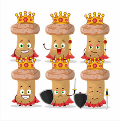 Canvas Print - A Charismatic King woolly milkcap cartoon character wearing a gold crown