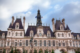 Fototapeta Paryż - Hotel de Ville facade .  City's local administration of Paris 