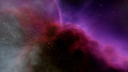 Wall Mural - red-violet nebula in outer space, horsehead nebula, unusual colorful nebula in a distant galaxy, red