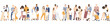 © Stafeeva - Multicultural group of mothers and fathers with kids. Flat vector illustration.
