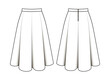 Fashion technical drawing of gadet skirt