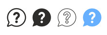 Question Mark Set Of Vector Isolated Icons. Help Sign Speech Bubble. Chat Question Icon. Question Concept