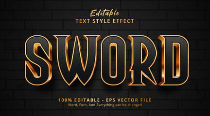 Leinwandbilder - Sword text on movie style effect, editable text effect