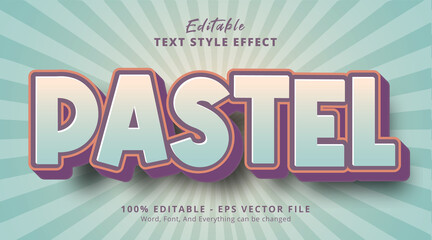 Fototapete - Pastel text with pastel color style effect, editable text effect