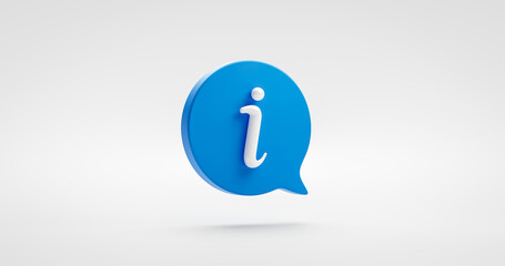 blue information icon sign or info illustration bubble symbol design and website internet button iso