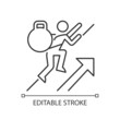 Persistence linear icon. Voluntary activity despite difficulties and obstacles. Achieve goal. Thin line customizable illustration. Contour symbol. Vector isolated outline drawing. Editable stroke