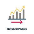 © Mariia - Quick Changes flat icon. Colored sign from productivity collection. Creative Quick Changes icon illustration for web design, infographics and more