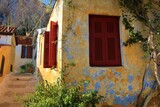 Fototapeta Maki - Colorful houses in old quarter Anafiotika, Greece
