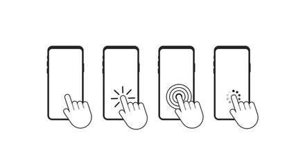 Poster - Click smartphone. Empty screen, phone mockup. Device mockup. Click smartphone. Empty screen, phone mockup. Device mockup