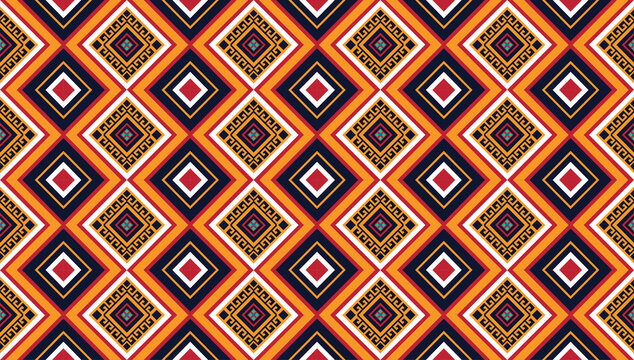 Geometric ethnic oriental ikat pattern traditional Design for background,fabric,wrapping,clothing,wallpaper,Batik,carpet,embroidery style.