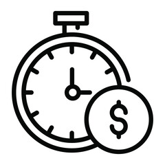 Canvas Print - time is money outline icon, business and finance icon.