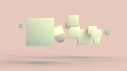 Poster - loop abstract 3d animation of an array of cubes in space. geometric abstraction, background of objec