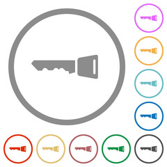 Poster - Car key flat icons with outlines