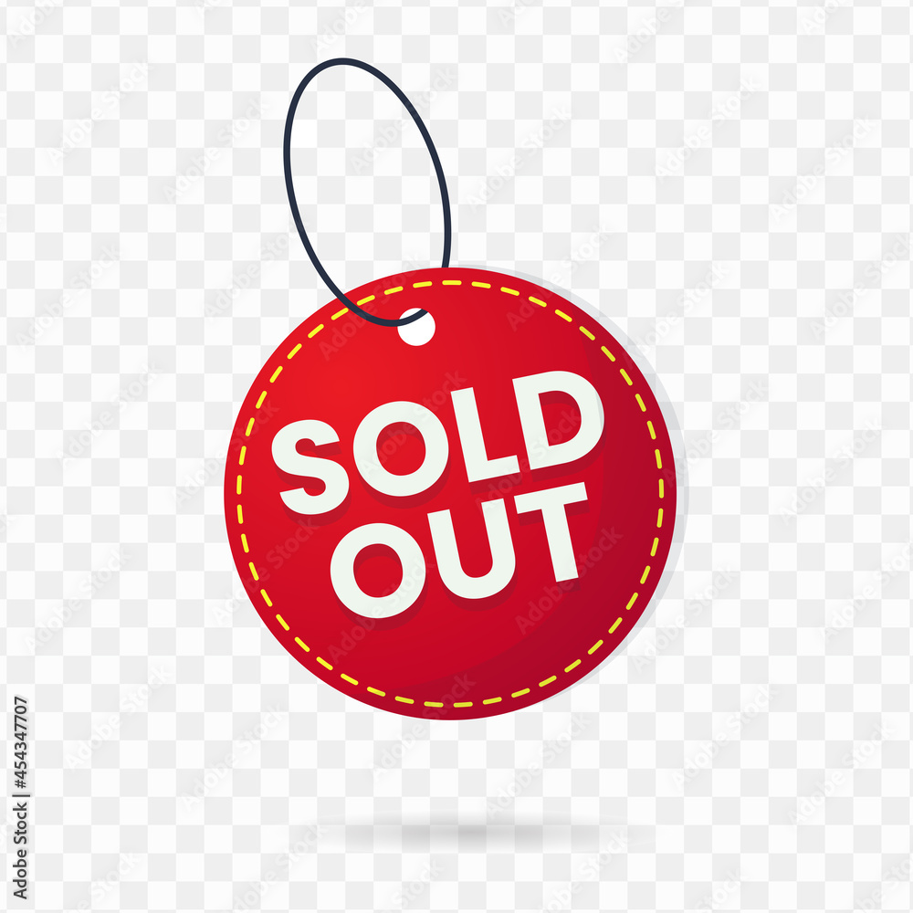 Sold Tag Vector Sold Tag design, red color, Vector Illustration with transparent ...