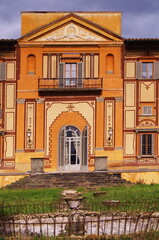 Wall Mural - Detail of the facade of Villa Favard in Florence, Italy