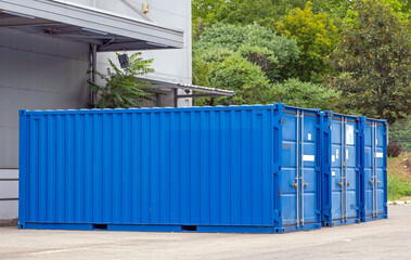 Wall Mural - Blue Cargo Containers