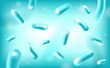 Good microorganisms concept, probiotic bacteria. Background for the poster. Vector realistic lactobacilli