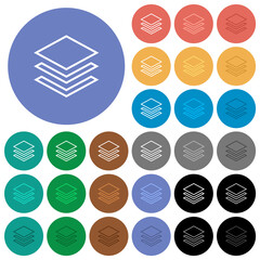 Sticker - Layers round flat multi colored icons