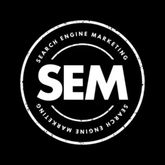 Poster - SEM - Search Engine Marketing acronym, business concept background