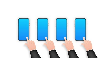 Poster - Click smartphone. Empty screen, phone mockup. Device mockup. Click smartphone. Empty screen, phone mockup. Device mockup