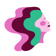 © Li_a_n_n_a - girl with green eyes and green and burgundy and pink hair and blush