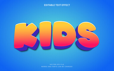 Poster - 3d kids text effect with cartoon style