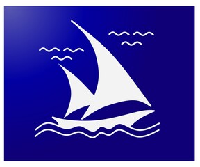  sailing ship on the blue sea