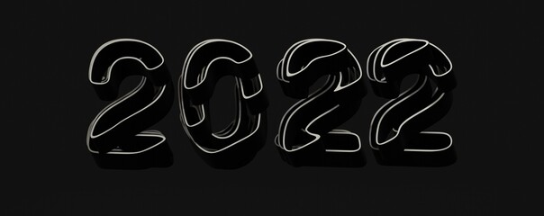 Poster - Happy New Year 2022 Text Typography Design Patter,