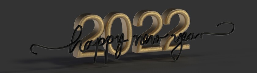 Happy New Year 2022 Text Typography Design Patter,