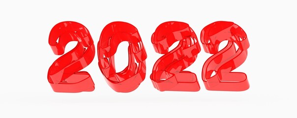 Aufkleber - Happy New Year 2022 Text Typography Design Patter,