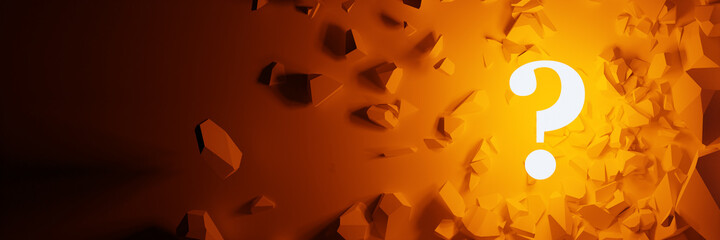 Poster - question mark concept, 3d rendering illustration