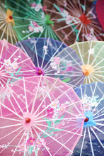 Seamless Background With Chinese Colorful Umbrellas